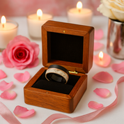 Matte Brush Tungsten Carbide Men's Ring with Deer Antler Inlay-Black Diamonds New York