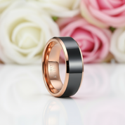 Men's 8mm Matte Tungsten Wedding Band-Black Diamonds New York