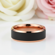 Men's 8mm Matte Tungsten Wedding Band-Black Diamonds New York