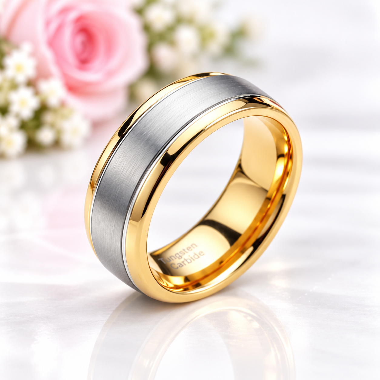 Men's Tungsten Carbide Ring 8mm Wedding Band