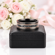 Black Meteorite Tungsten Carbide Men's Ring-Black Diamonds New York