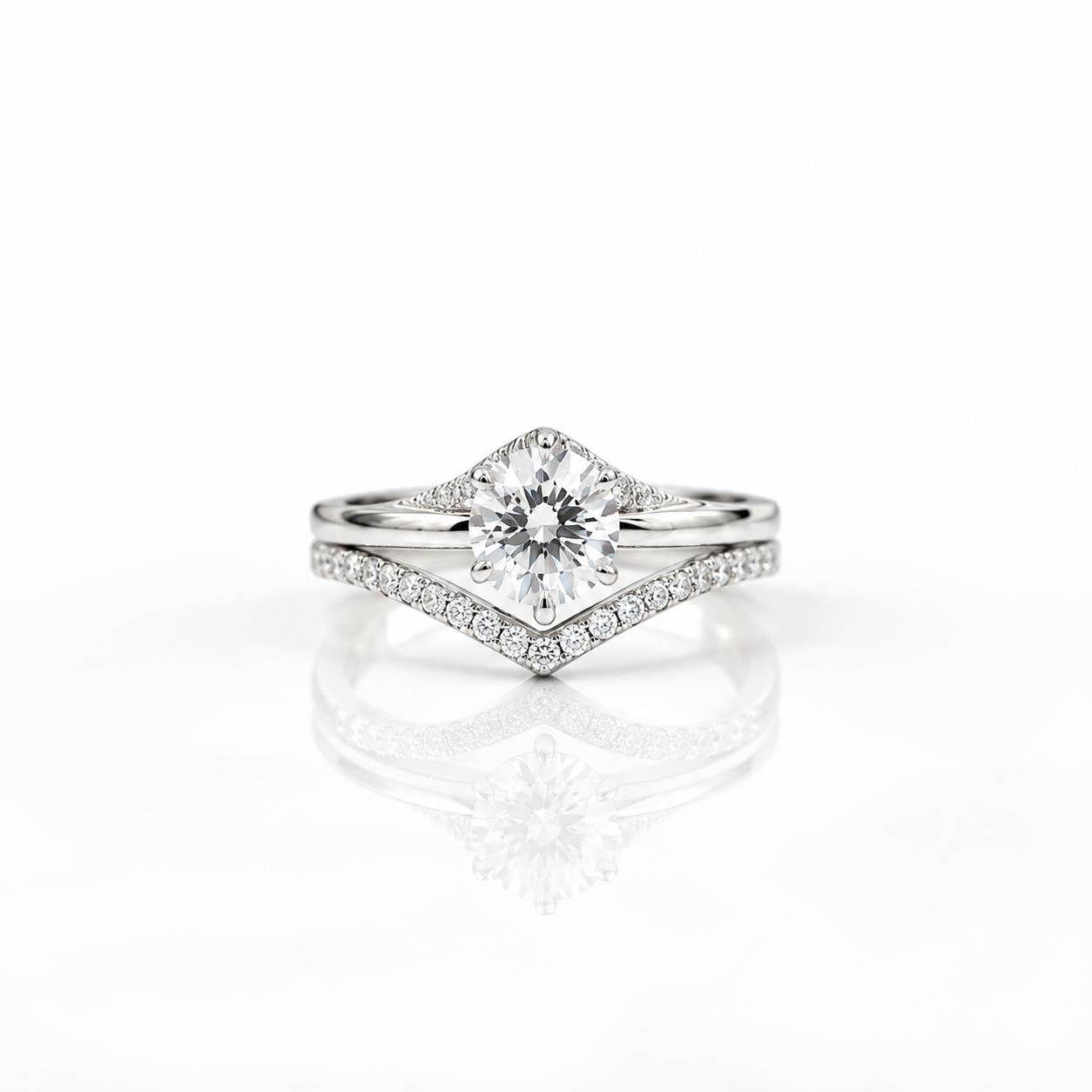 Minimalist 18k Round Cut Diamond Option Wedding Ring Set-Black Diamonds New York