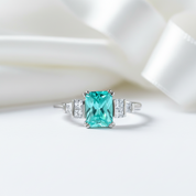Mint Sapphire Tourmaline Engagement Ring