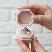 Moss Agate and Black Diamonds Wedding Ring Set-Black Diamonds New York