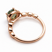 2ct Oval Cut Natural Moss Agate Engagement Ring-Black Diamonds New York