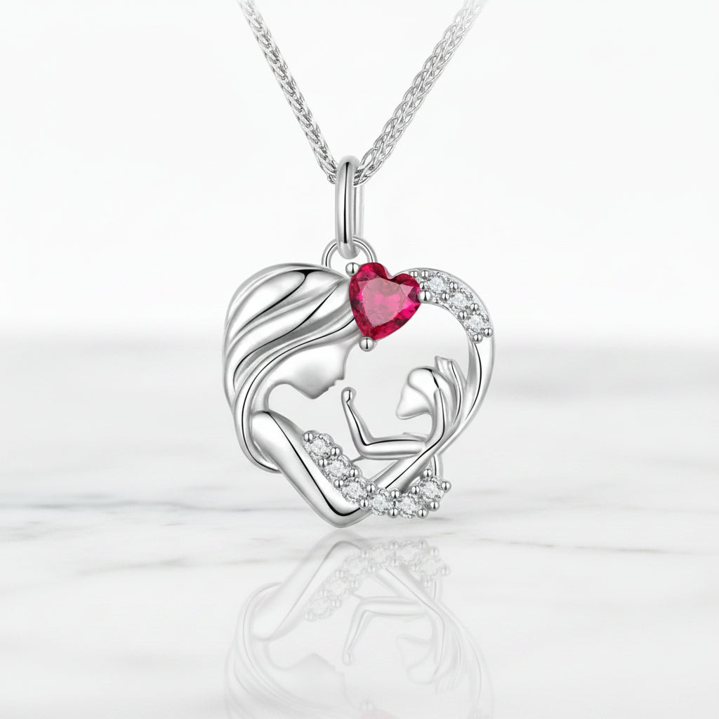 Mother and Child Pendant Necklace-Black Diamonds New York