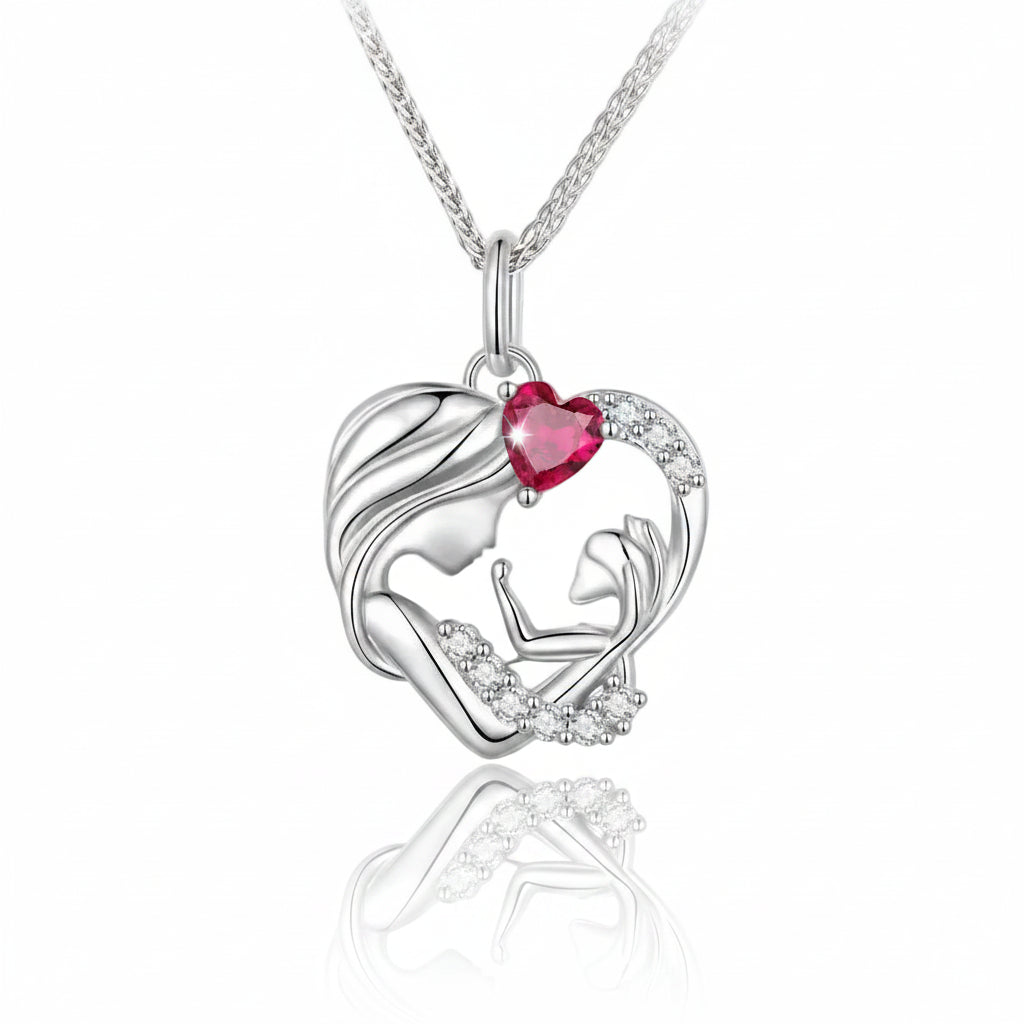 Mother and Child Pendant Necklace-Black Diamonds New York