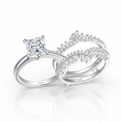 Multi-Shape Princess/Pear/Heart-Cut Diamond Option Engagement Ring Set-Black Diamonds New York