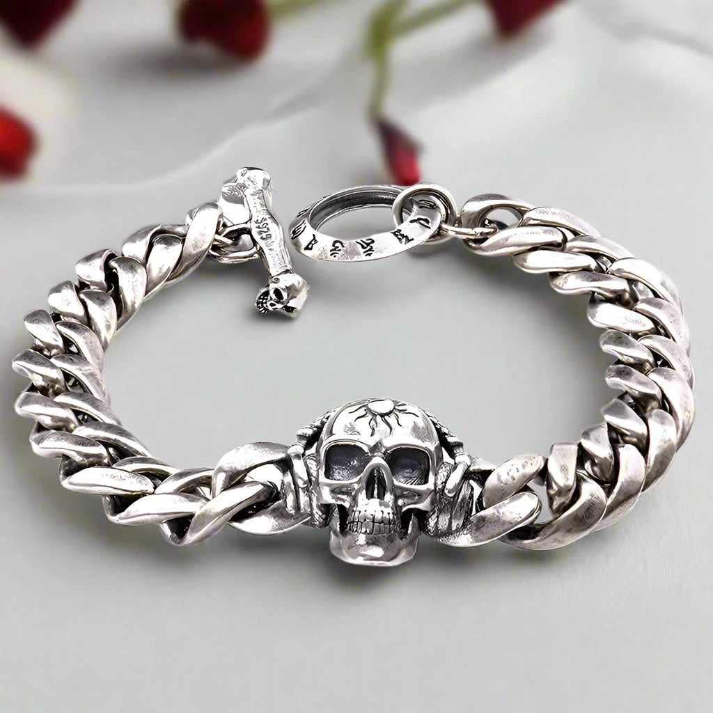 Music Skull Punk Bracelet-Black Diamonds New York