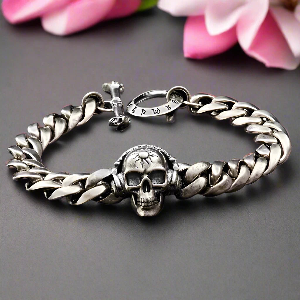 Music Skull Punk Bracelet-Black Diamonds New York