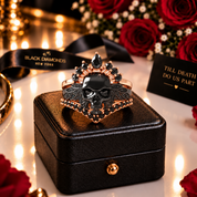 My Queen- 3pc Rose Gold Black Diamond Option Gothic Ring-Black Diamonds New York