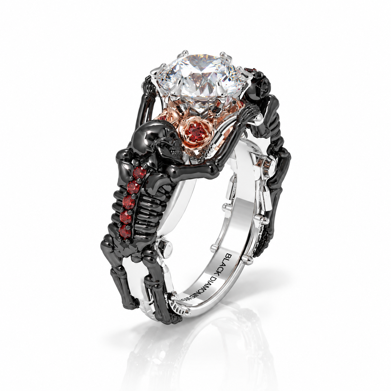 My Ride or Die Promise Ring (Biker Series)- 1.5 Ct Round Cut Diamond Option Gothic Ring-Black Diamonds New York