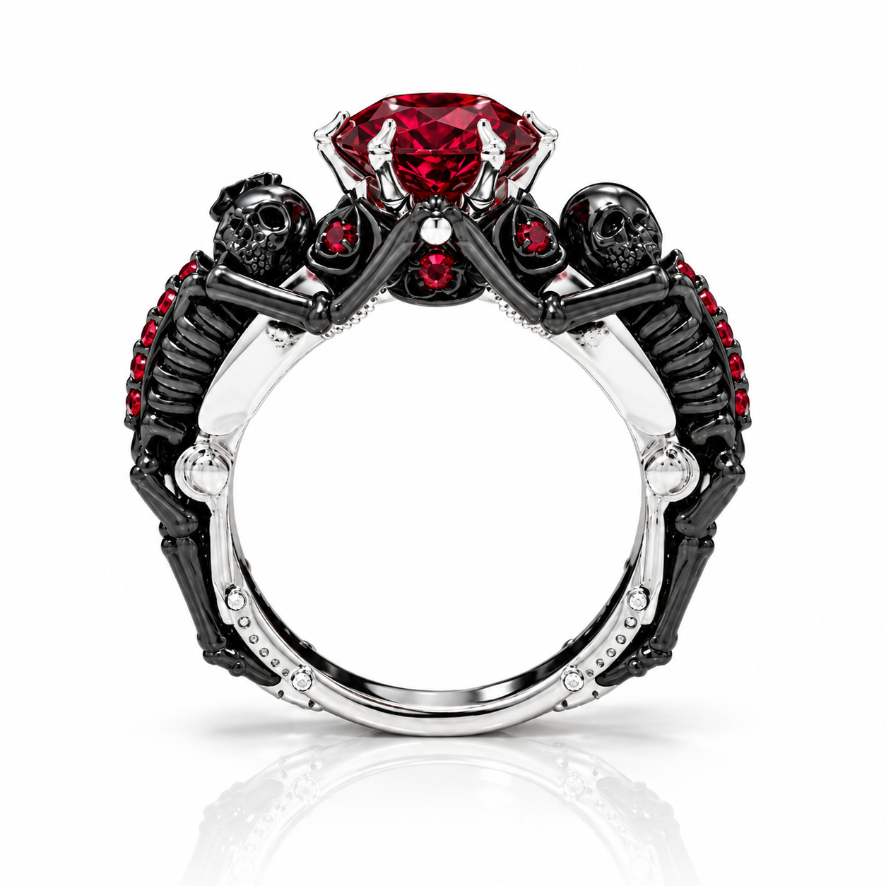 My Ride or Die Promise Ring (Biker Series)- 1.5 Ct Round Cut Diamond Option Gothic Ring-Black Diamonds New York