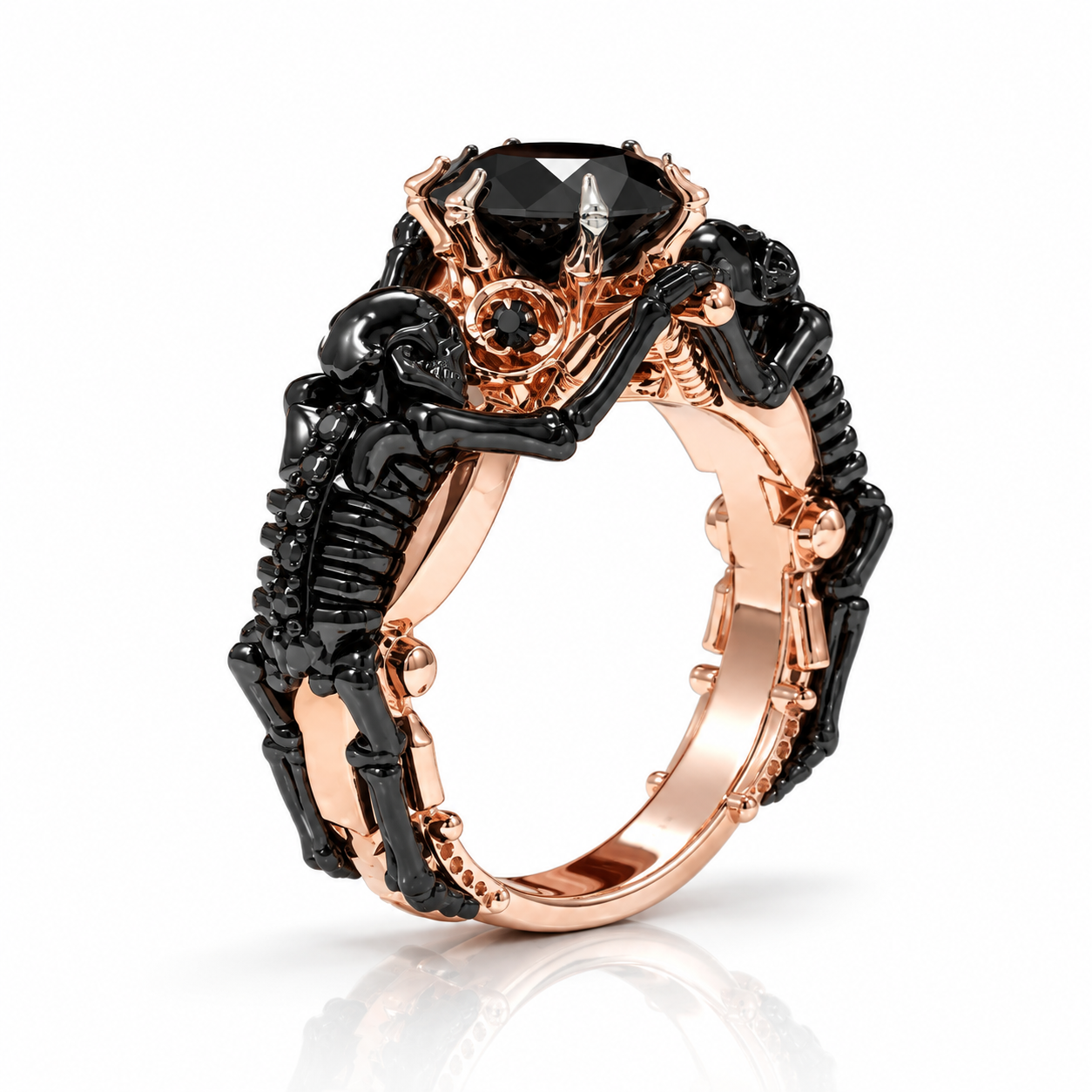 My Ride or Die Promise Ring (Biker Series)- 1.5 Ct Round Cut Diamond Option Gothic Ring-Black Diamonds New York
