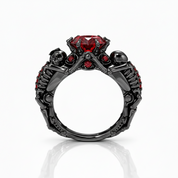My Ride or Die Promise Ring (Biker Series)- 1.5 Ct Round Cut Diamond Option Gothic Ring-Black Diamonds New York