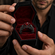 My Ride or Die Promise Ring (Biker Series)- 1.5 Ct Round Cut Diamond Option Gothic Ring-Black Diamonds New York
