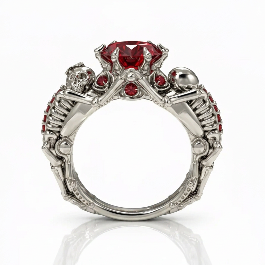 My Ride or Die Promise Ring (Biker Series)- 1.5 Ct Round Cut Diamond Option Gothic Ring-Black Diamonds New York