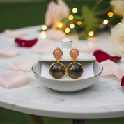 Mysterious Lake Round Dangle Earrings-Black Diamonds New York