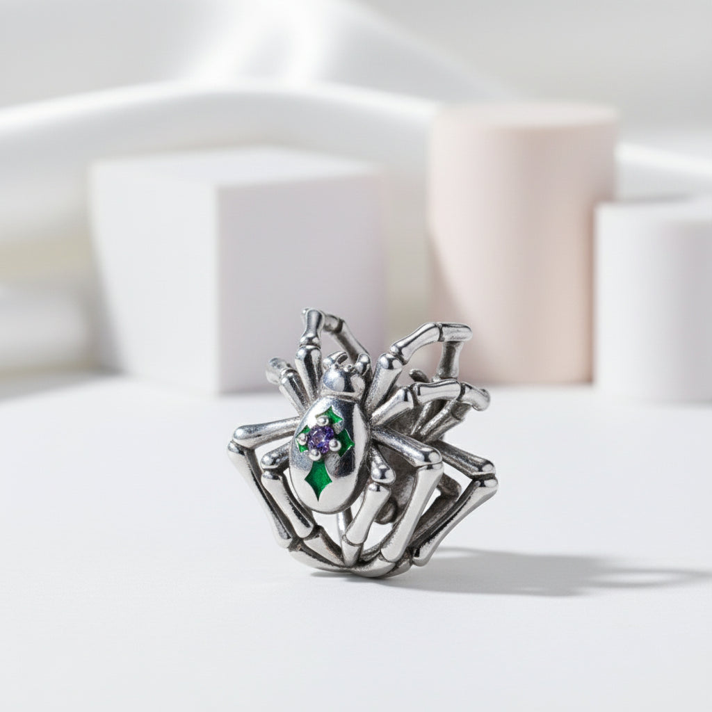 Mystic Spider Charm with Diamond-Black Diamonds New York
