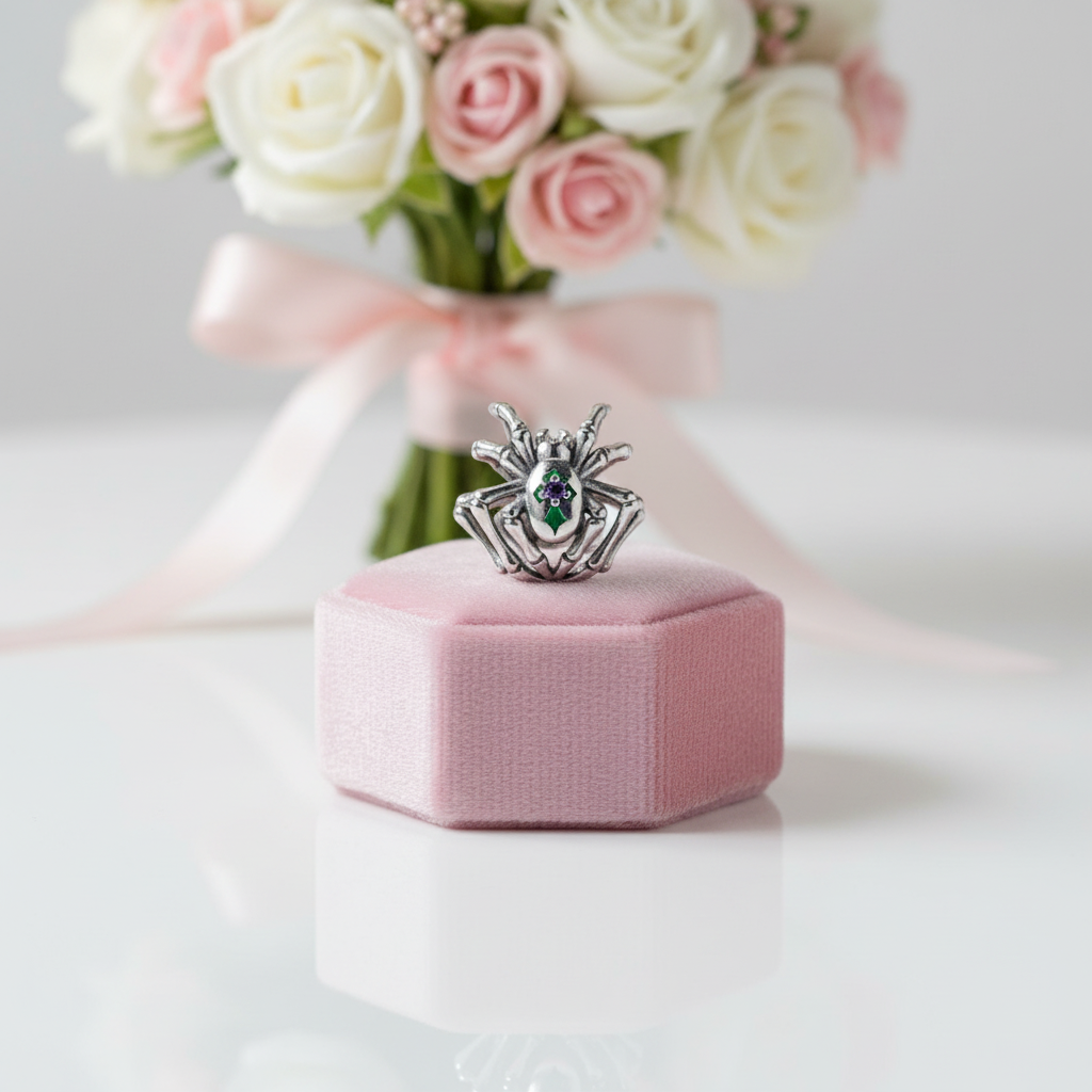 Mystic Spider Charm with Diamond Option-Black Diamonds New York