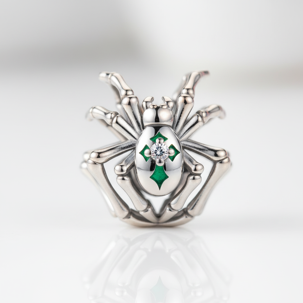 Mystic Spider Charm with Diamond Option-Black Diamonds New York