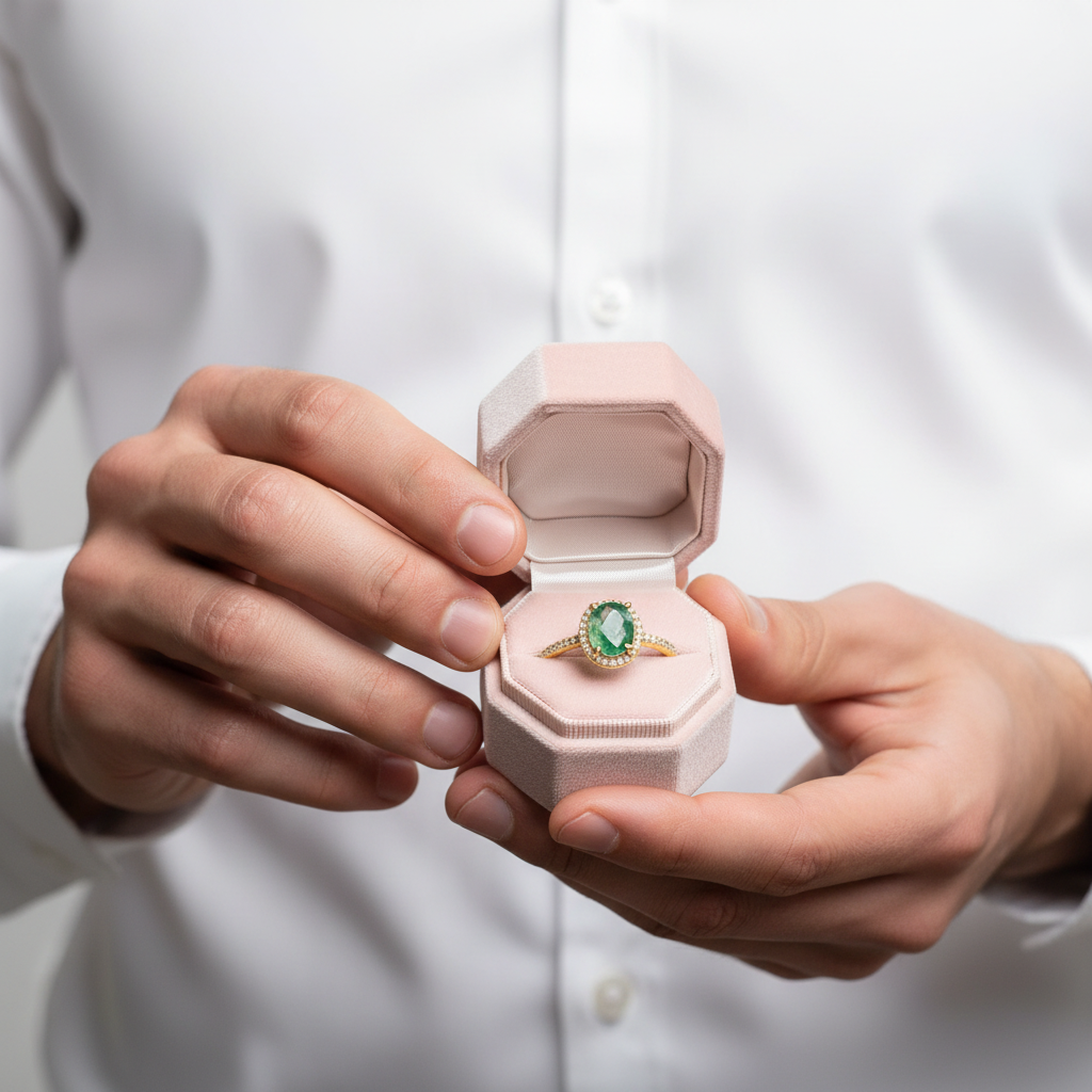 Natural 9*7mm Oval Green Moss Agate Engagement Ring-Black Diamonds New York