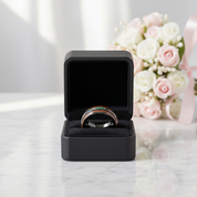 Acacia Wood Opal Black Tungsten Men's Wedding Band-Black Diamonds New York