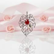 Natural Calcedony/Agate Leaves Branch Pompous Earrings-Black Diamonds New York