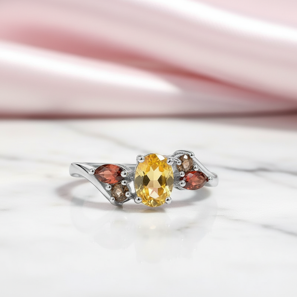 Citrine & Garnet Ring-Black Diamonds New York