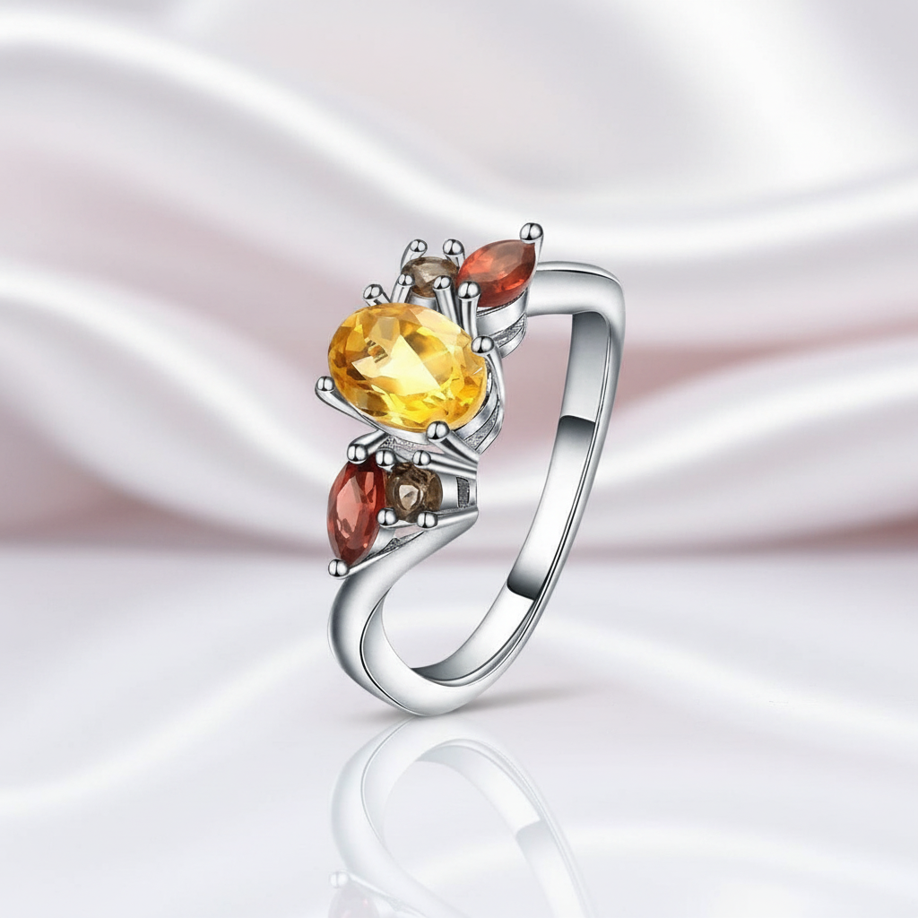 Citrine & Garnet Ring-Black Diamonds New York