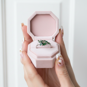 Natural Moss Agate Engagement Ring-Black Diamonds New York