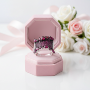 Rhodolite Garnet Bohemian Ring-Black Diamonds New York