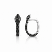 Noir Serpent Hoop Earrings-Black Diamonds New York