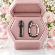 Noir Serpent Hoop Earrings-Black Diamonds New York
