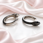 Noir Serpent Hoop Earrings-Black Diamonds New York