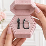 Noir Serpent Hoop Earrings-Black Diamonds New York