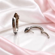 Noir Serpent Hoop Earrings-Black Diamonds New York