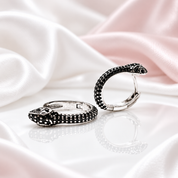 Noir Serpent Hoop Earrings-Black Diamonds New York