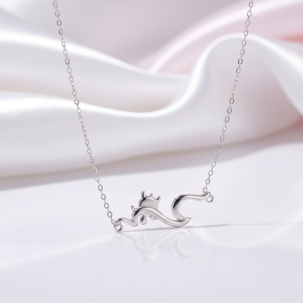 Ocean Sea Turtle Necklace White Gold Pendant Necklace-Black Diamonds New York