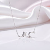 Ocean Sea Turtle Necklace White Gold Pendant Necklace-Black Diamonds New York