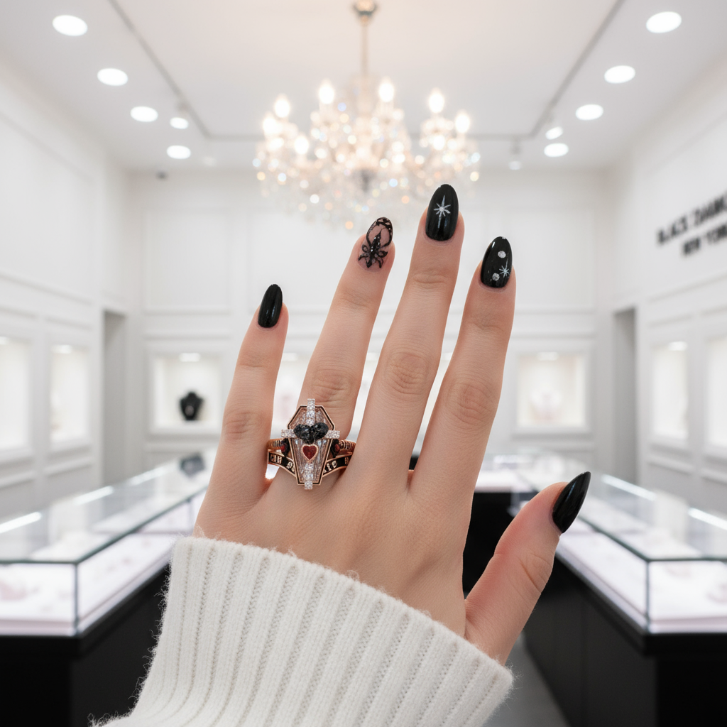 Only Death Can Separate Us Coffin Cut Diamond Option Wedding Rings-Black Diamonds New York