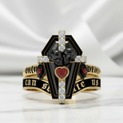 Only Death Can Separate Us Coffin Cut Diamond Option Wedding Rings-Black Diamonds New York