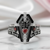Only Death Can Separate Us Coffin Cut Diamond Option Wedding Rings-Black Diamonds New York