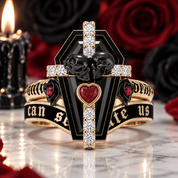 Only Death Can Separate Us Coffin Cut Diamond Option Wedding Rings-Black Diamonds New York