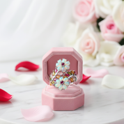 Opal & Tourmaline Gemstone Flower Ring-Black Diamonds New York