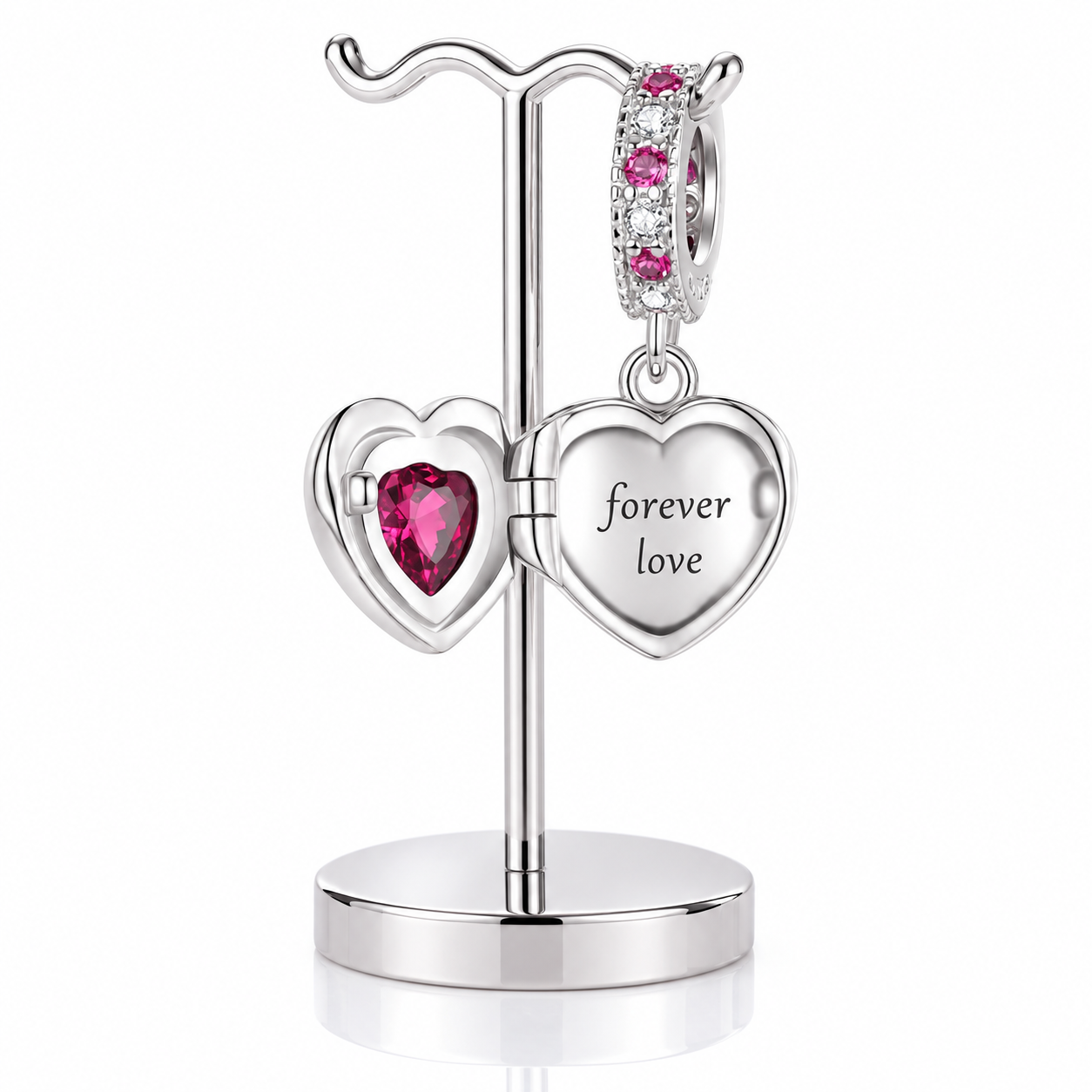 Openable Heart-shaped Forever Love Charms & Pendant-Black Diamonds New York