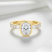 Oval-cut 2.0 Ct Sparkling Diamond Engagement Ring-Black Diamonds New York