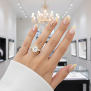 Oval-cut 2.0 Ct Sparkling Diamond Engagement Ring-Black Diamonds New York