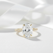 Oval 4ct Diamond Solid Gold Solitaire Engagement Ring-Black Diamonds New York