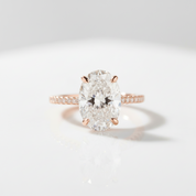 Oval 4ct Diamond Option Solid Gold Solitaire Engagement Ring-Black Diamonds New York